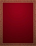 Regal Red Golden Arch Border Rug