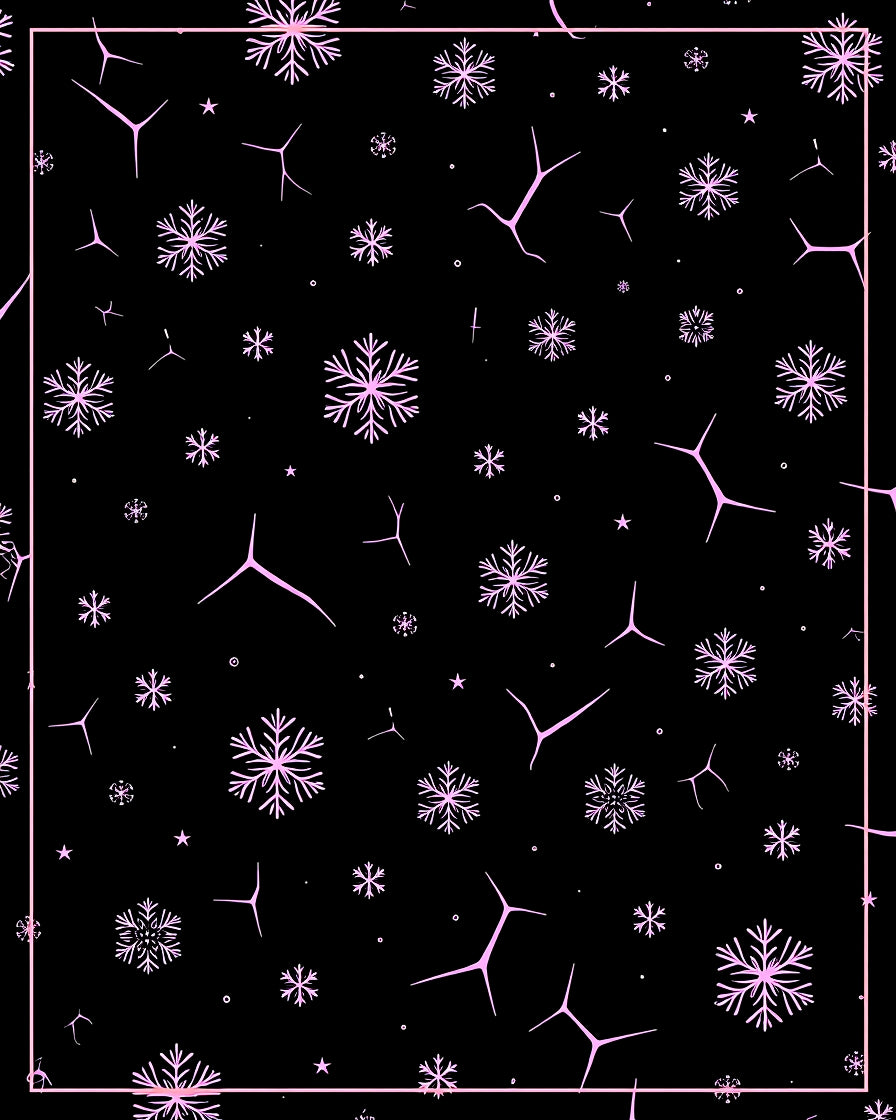 Pink Snowflake Starry Night Rug