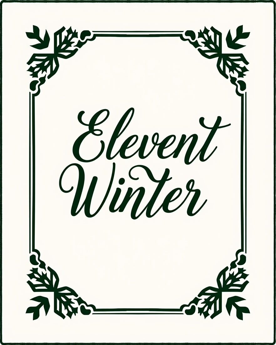 Dark Green Botanical Border With Script Rug