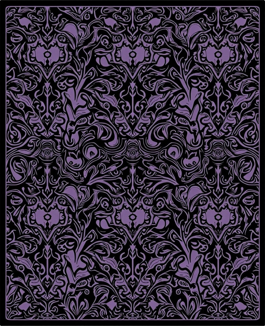 Deep Purple Black Organic Scroll Rug