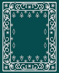White Damask Snowflake Frame Teal Rug