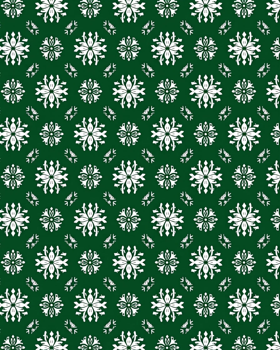 Emerald White Floral Medallion Tile Rug