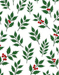 Green Holly Berry Foliage Rug