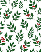 Green Holly Berry Foliage Rug