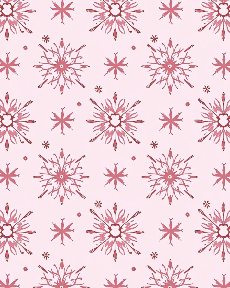 Floral Snowflake Rose Pink Ornament Rug