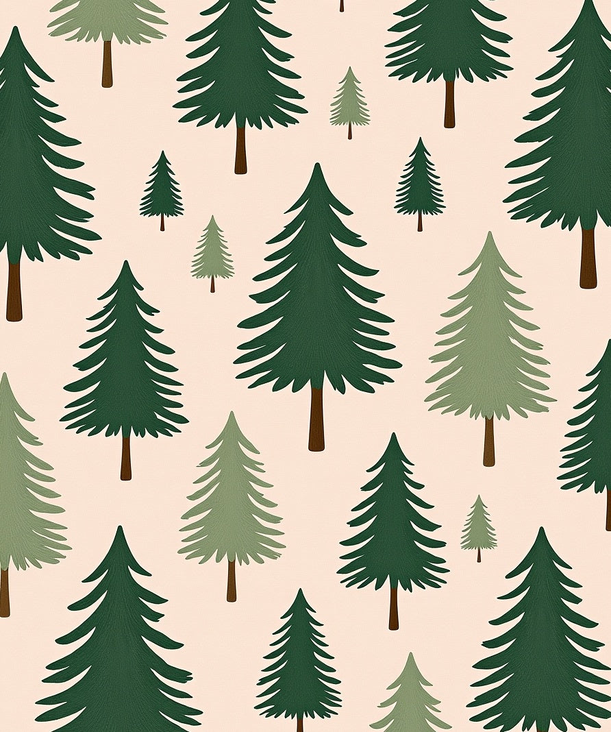 Evergreen Forest Trees Repeating Pattern Rug