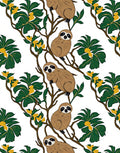 Whimsical Sloth Green Leaf Yellow Bloom Rug