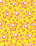 Vibrant Yellow Pink Bubble Collage Rug