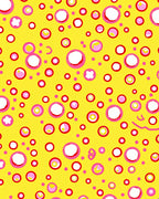 Vibrant Yellow Pink Bubble Collage Rug