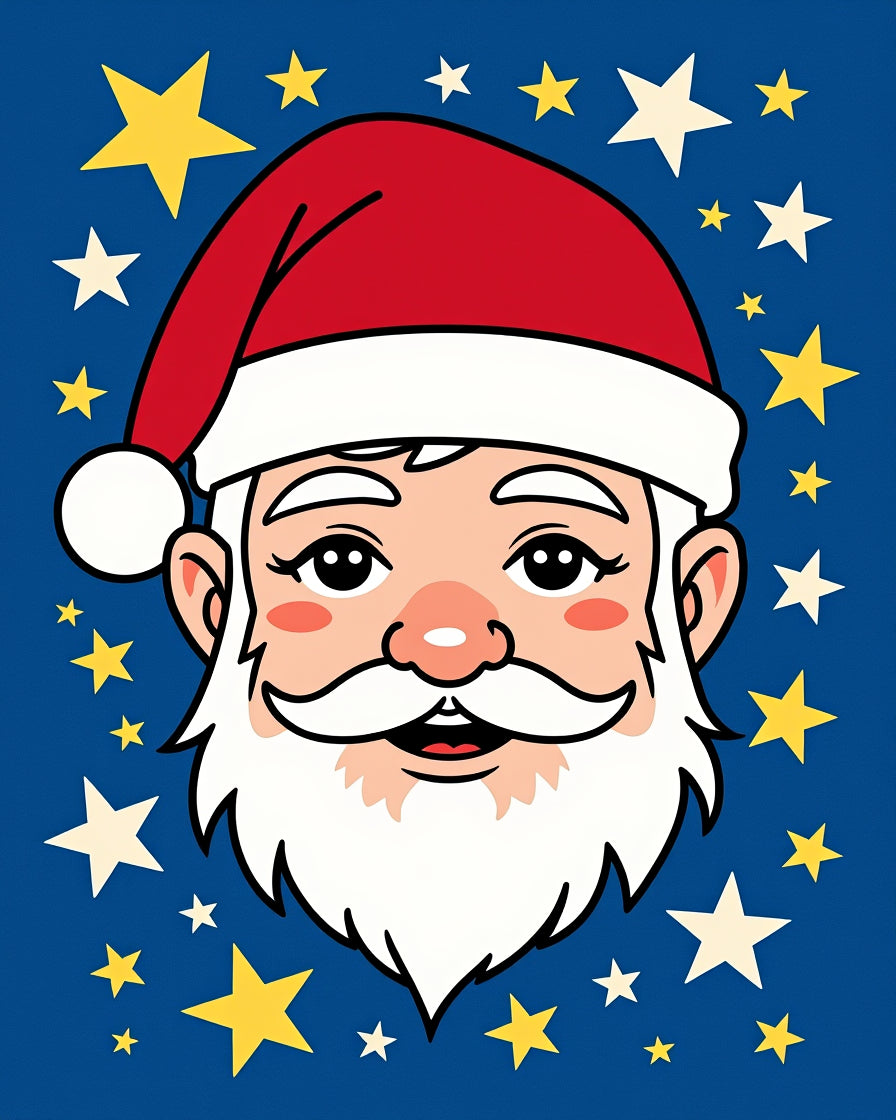 Jolly Santa Claus Starry Night Rug