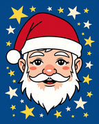 Jolly Santa Claus Starry Night Rug