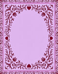 Ornate Lilac Heart Vine Border Rug