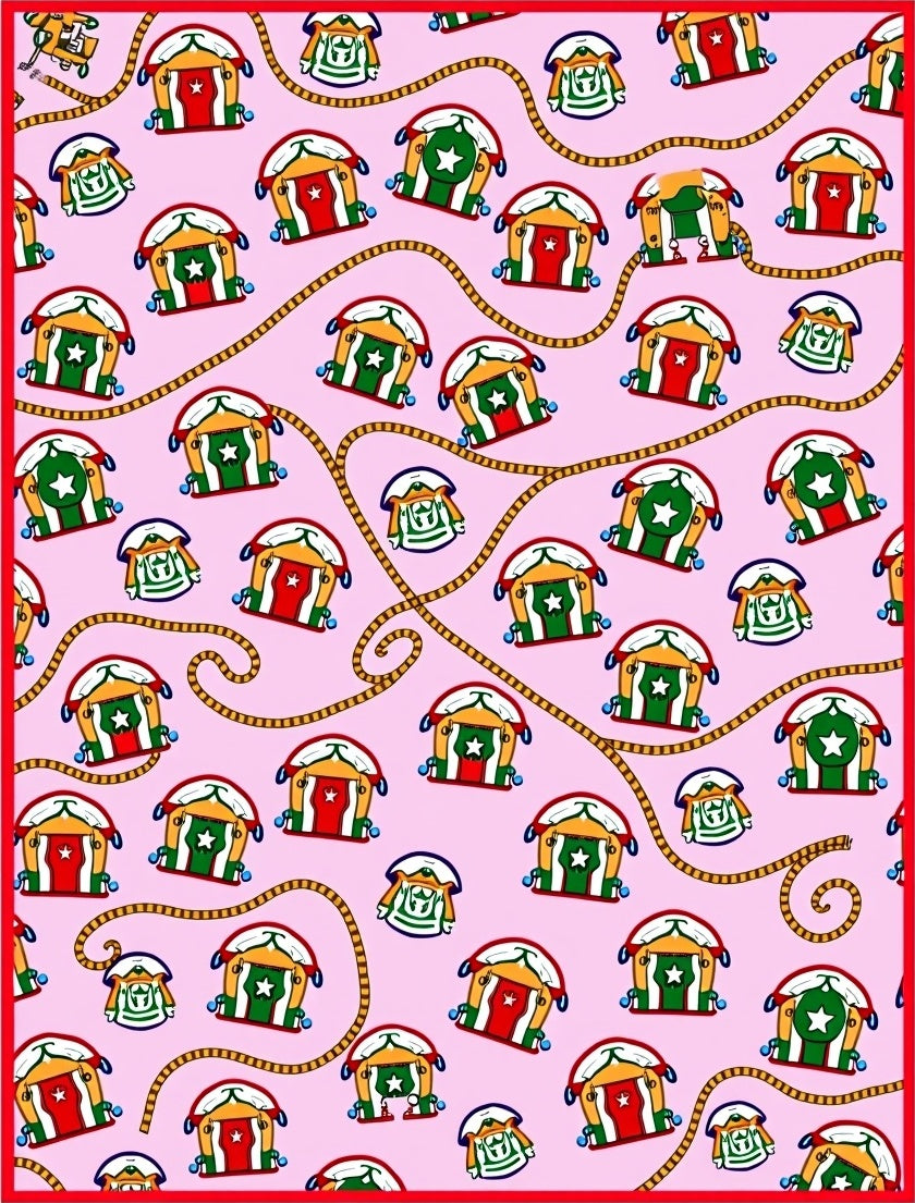Pink Circus Tent Rope Design Rug