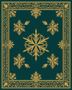 Deep Teal Golden Floral Starburst Rug