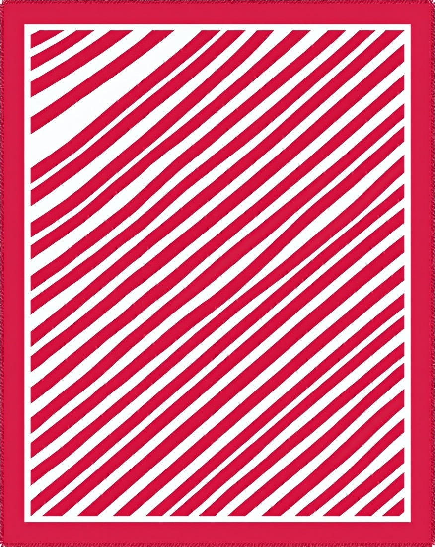 Bold Red Stripe Diagonal Rug