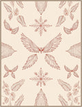 Crimson Wings and Feathers Snowflake Rug