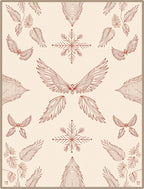 Crimson Wings and Feathers Snowflake Rug