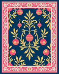 Crimson Pink Gold Ornate Garland Rug
