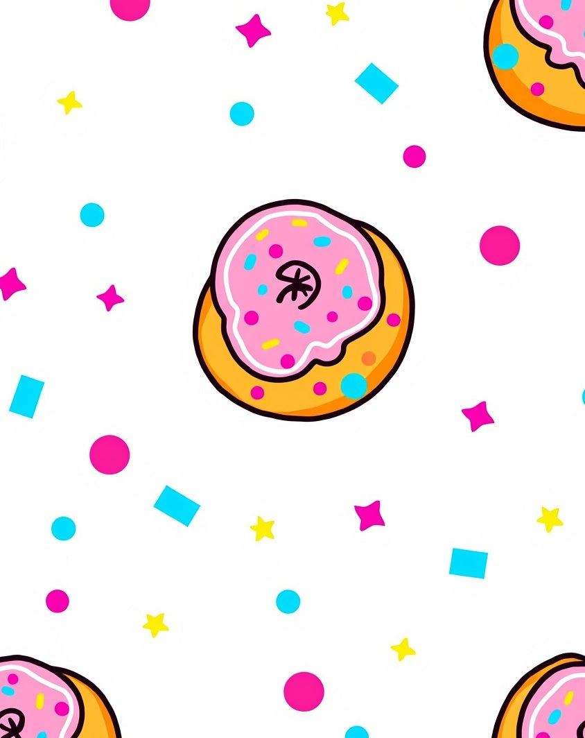 Sweet Pink Donut Confetti Celebration Rug