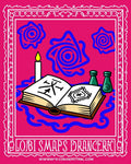 Mystic Magenta Book Candle Swirls Rug