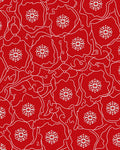 Crimson Snowflake Floral Outline Rug