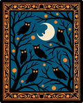 Halloween Night Owl Moon Scene Rug