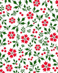 Radiant Red Floral Leaf Arrangement Rug