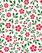 Radiant Red Floral Leaf Arrangement Rug