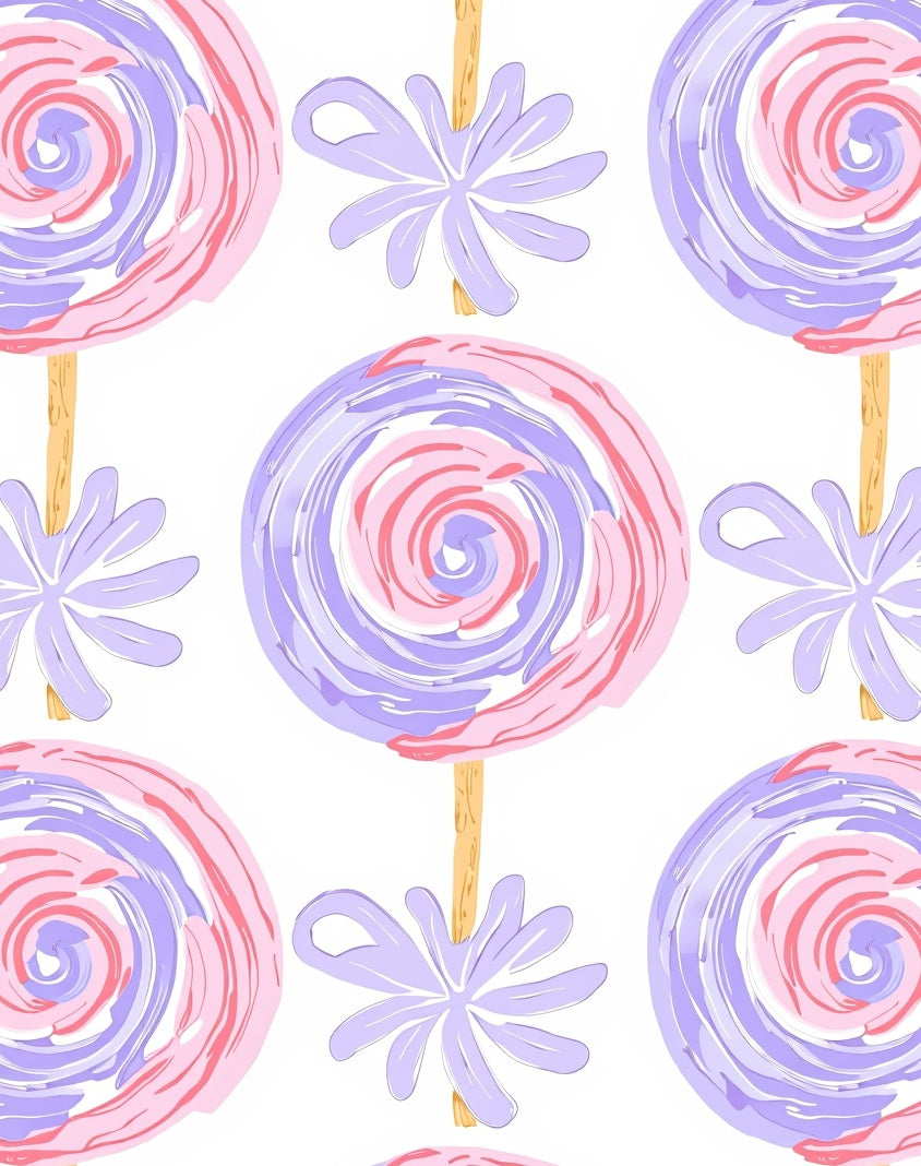 Sweet Pink Lavender Swirl Lollipop Rug