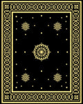 Golden Snowflake Black Celestial Rug