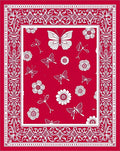 Crimson Garden Butterfly Medallion Rug