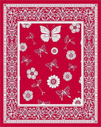 Crimson Garden Butterfly Medallion Rug