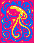 Vivid Pink Blue Yellow Octopus Swirl Rug