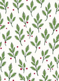 Green Fir Branch Red Berry Arrangement Rug