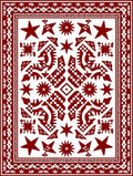 Deep Red Star Geometric Medallion Rug