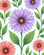 Purple Coral Daisy Garden Rug
