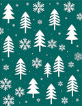 Teal And White Winter Trees Snowflakes Rug