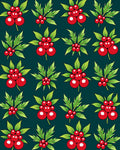 Christmas Red Holly Berry Foliage Rug