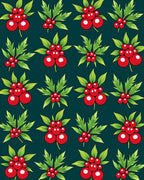 Christmas Red Holly Berry Foliage Rug