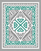 Emerald Teal Abstract Square Medallion Rug