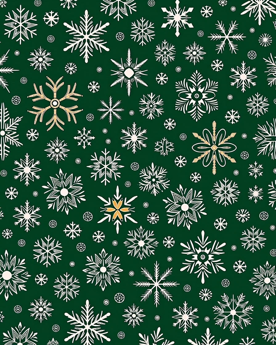 Forest Green Snowflake Medley Rug