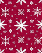 Crimson Snowflake Holiday Tile Rug