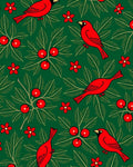 Vibrant Red Cardinal Floral Illustration Rug