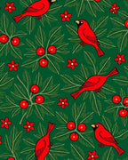 Vibrant Red Cardinal Floral Illustration Rug