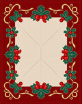 Red Festive Holly Berry Border Rug