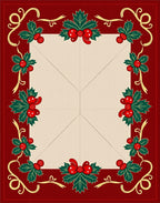 Red Festive Holly Berry Border Rug