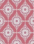 Crimson White Intricate Medallion Repeat Rug