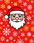 Festive Santa Claus Snowflake Scatter Rug