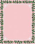 Pink Holly Berry Garland Border Rug