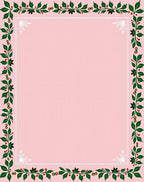 Pink Holly Berry Garland Border Rug